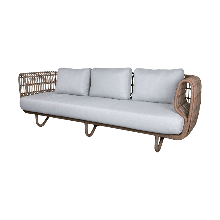 Nest sofa 3-seter weave - Natural, Cane-Line Natté light grey - Cane-line