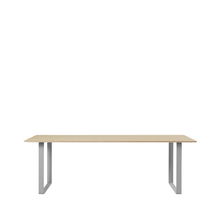70/70 spisebord 255 x 108 cm - Oak veener-Plywood-Grey - Muuto