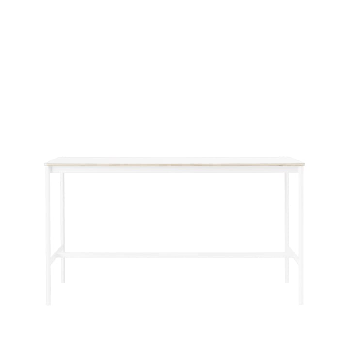 Base High barbord - white laminate, hvitt stativ, plywoodkant, b 85 l 190 h 105 - Muuto