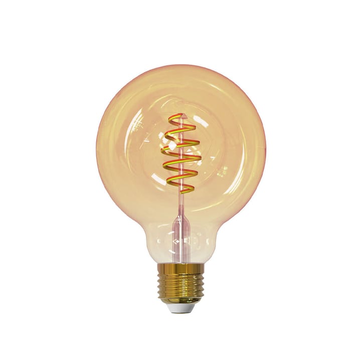 Airam Smarte Hjem Filament LED globe lyspære - amber, 95MM, spiral E27, 6W - Airam