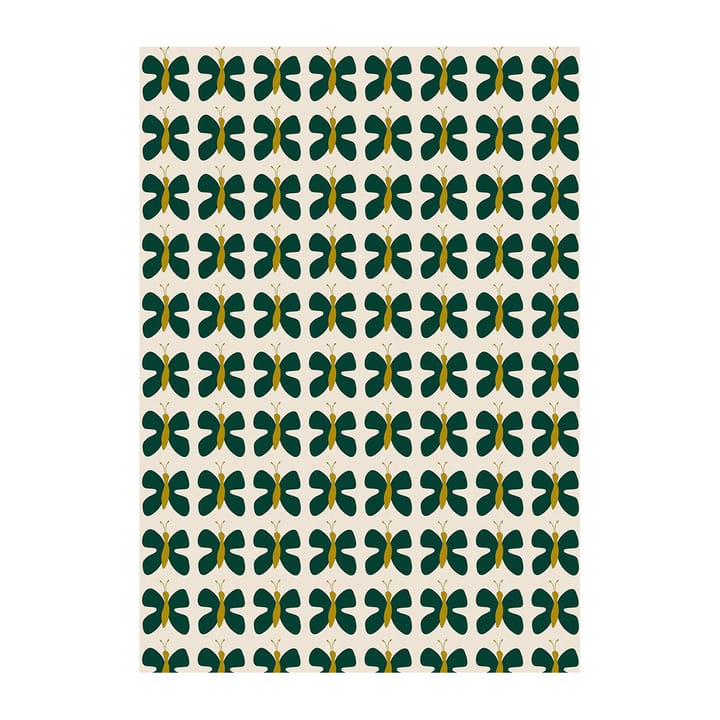 Fj�äril Mini voksduk - Grønn-gul - Arvidssons Textil