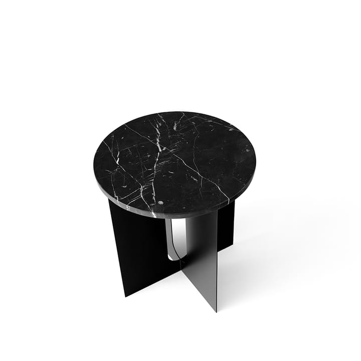 Androgyne sidebord - marble black, ø 42 cm, sort stålstativ - Audo Copenhagen