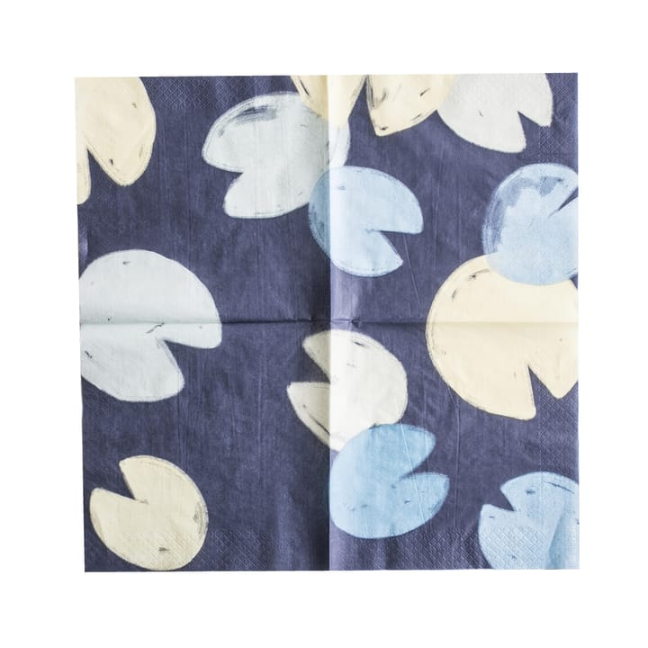 Water lilies serviett, 25-pakning - blå-gul - Fine Little Day