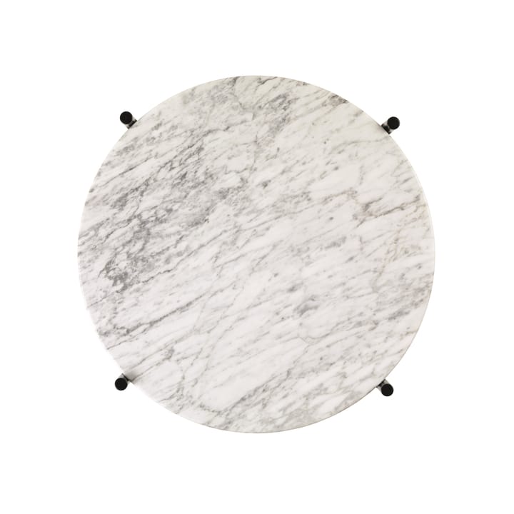 TS bord svarte bein Ø 40 cm - hvit marmor - GUBI