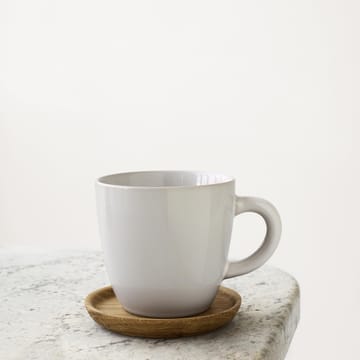 Höganäs kaffekrus med skål - hvit blank - Höganäs Keramik