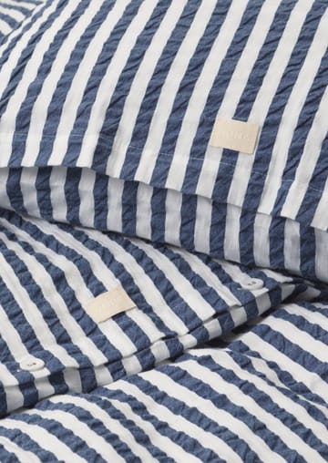 Bæk&Bølge Lines sengesett 140 x 200 cm - Mørkeblå-hvit - Juna