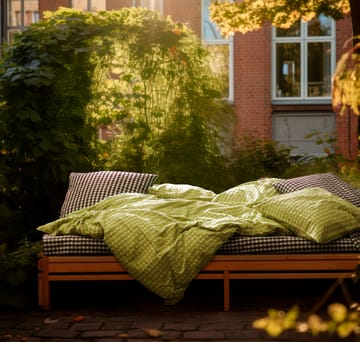 Bæk&Bølge sengesett 200x220 cm - Grønn-Lys rosa - Juna