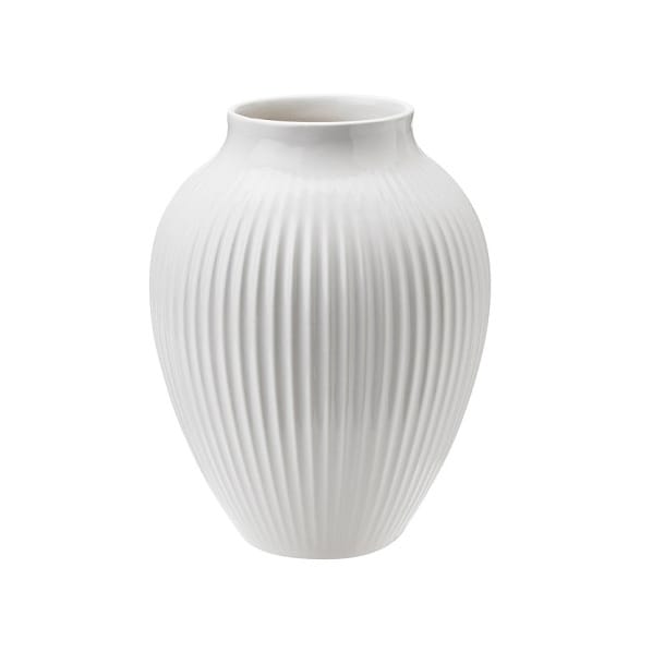 Knabstrup riflet vase 12,5 cm - Hvit - Knabstrup Keramik