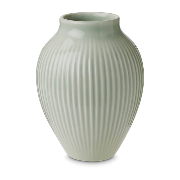 Knabstrup riflet vase 12,5 cm - Mintgrønn - Knabstrup Keramik