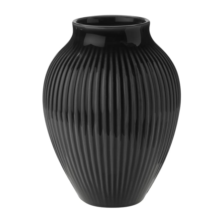 Knabstrup riflet vase 12,5 cm - Svart - Knabstrup Keramik