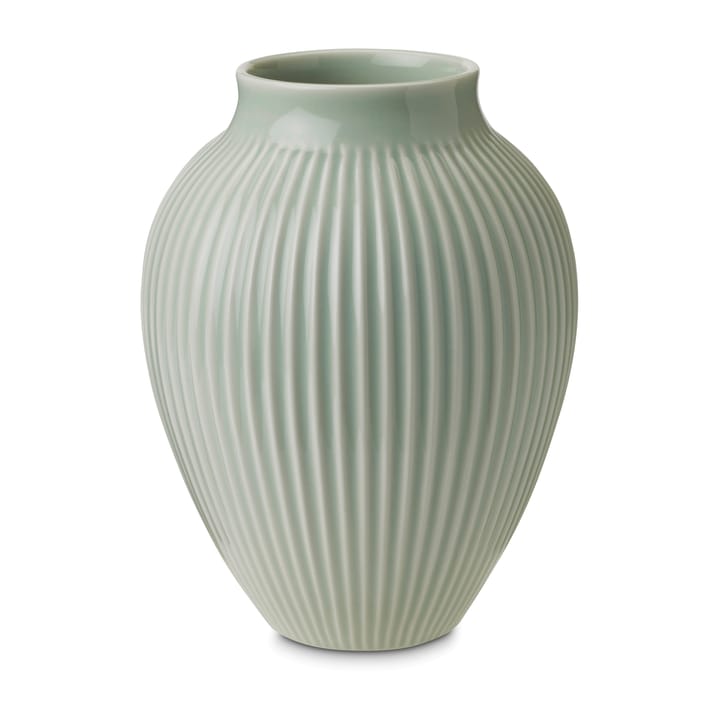 Knabstrup riflet vase 20 cm - Mintgrønn - Knabstrup Keramik