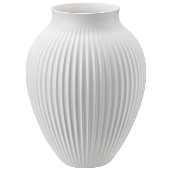 Knabstrup riflet vase 27 cm - Hvit - Knabstrup Keramik