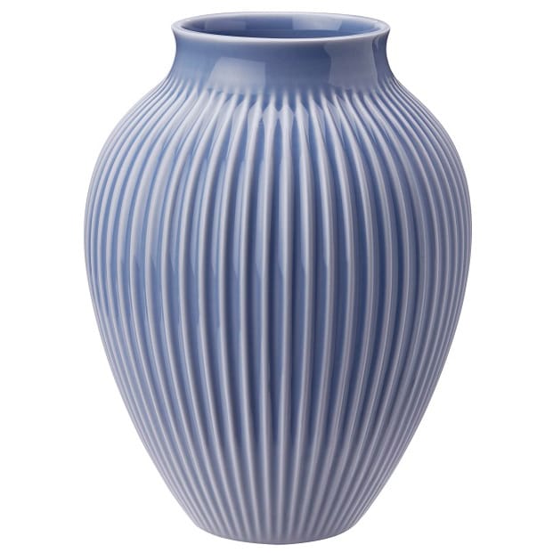 Knabstrup riflet vase 27 cm - Lavendelblå - Knabstrup Keramik