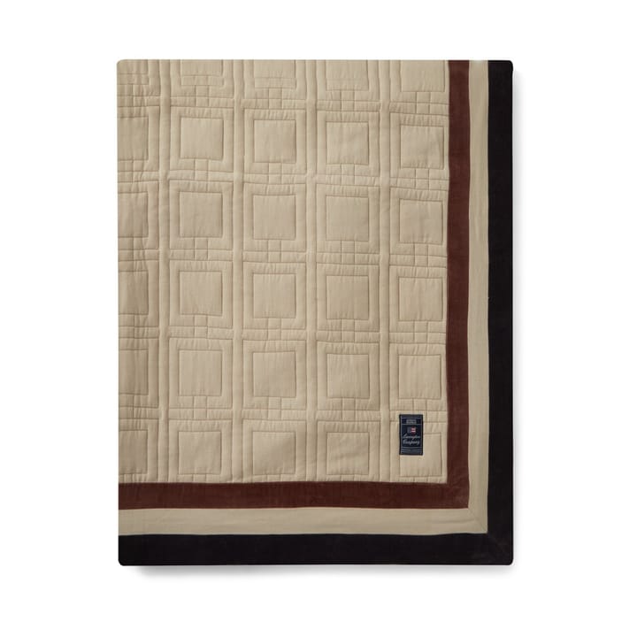 Graphic Quilted Organic Cotton sengeteppe 240 x 260 cm - Light beige-brown-dark gray - Lexington