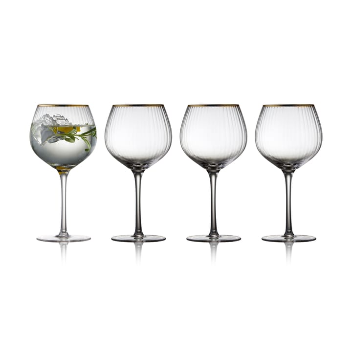 Palermo Gold gin- og tonicglass 65 cl 4-pakning - Klar-gull - Lyngby Glas