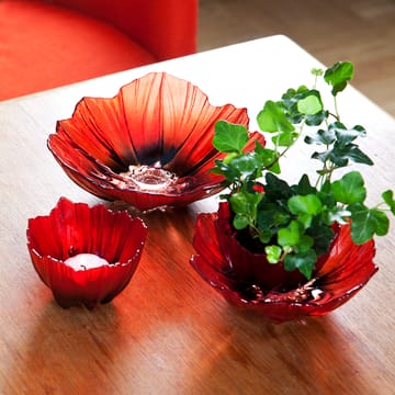 Poppy skål stor - Rød-svart - Målerås Glasbruk