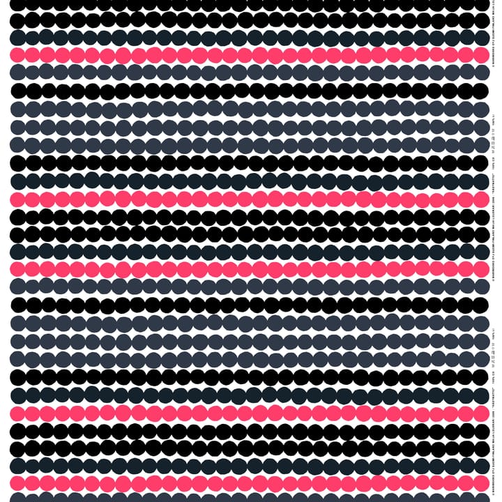 Räsymatto stoff - svart-grå-rosa - Marimekko