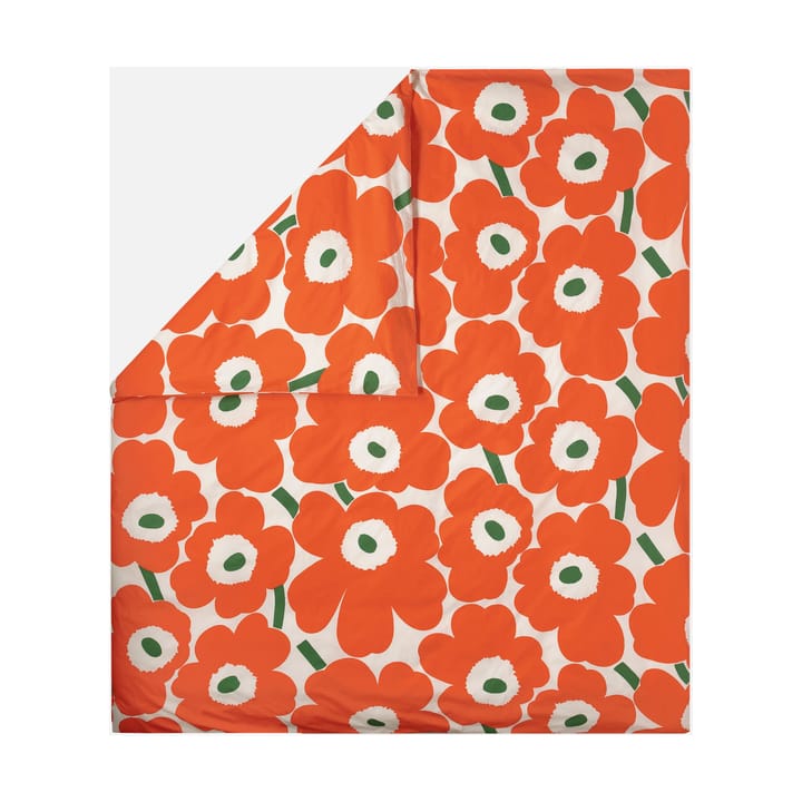 Unikko dynetrekk 220x240 cm - Off white-orange-grønn - Marimekko
