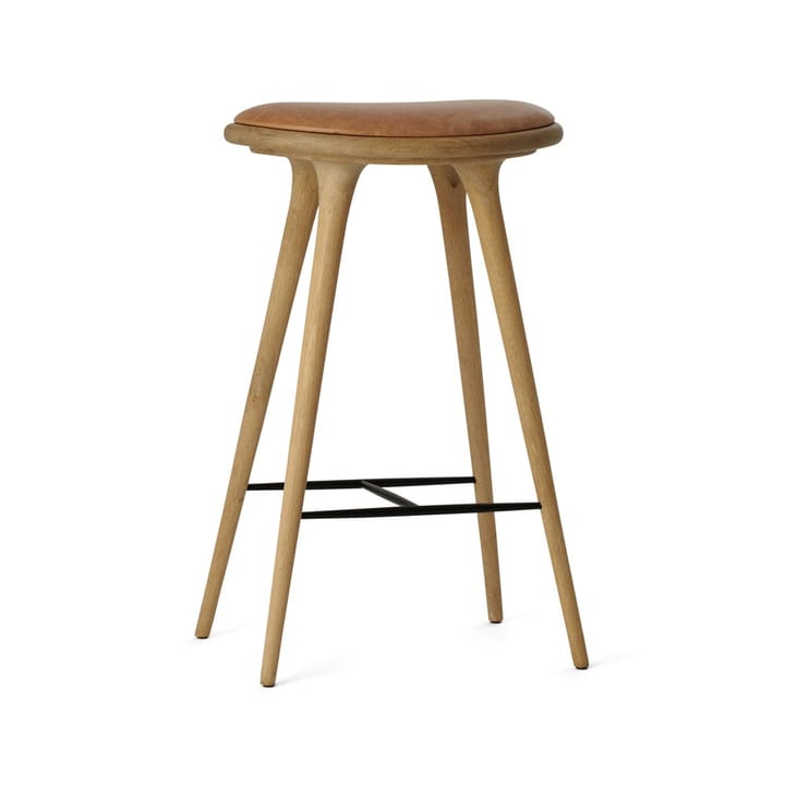 High stool barkrakk høy 74 cm - skinn natur, såpet eikestativ - Mater