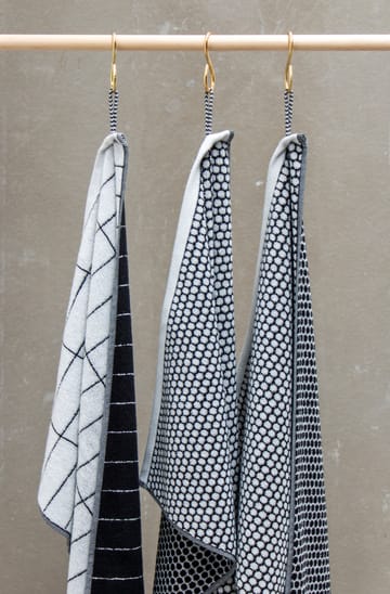 Grid gjestehåndkle 38 x 60 cm 2-pakning - Sort-offwhite - Mette Ditmer
