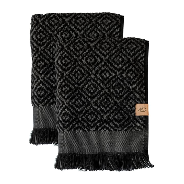 Morocco gjestehåndkle 35 x 60 cm 2-pakning - Black-grey - Mette Ditmer