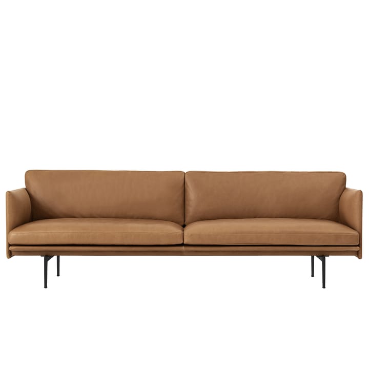 Outline 3-seters sofa skinn - brunt skinn - Muuto