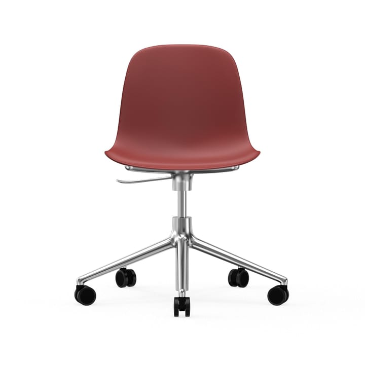 Form chair, dreibar stol, 5W kontorstol - rød, aluminium, hjul - Normann Copenhagen