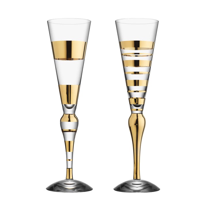 Clown Gold champagneglass 2-pakn. - 20 cl - Orrefors