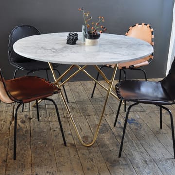 Big O Table spisebord - Marmor carrara, messingstativ - OX Denmarq
