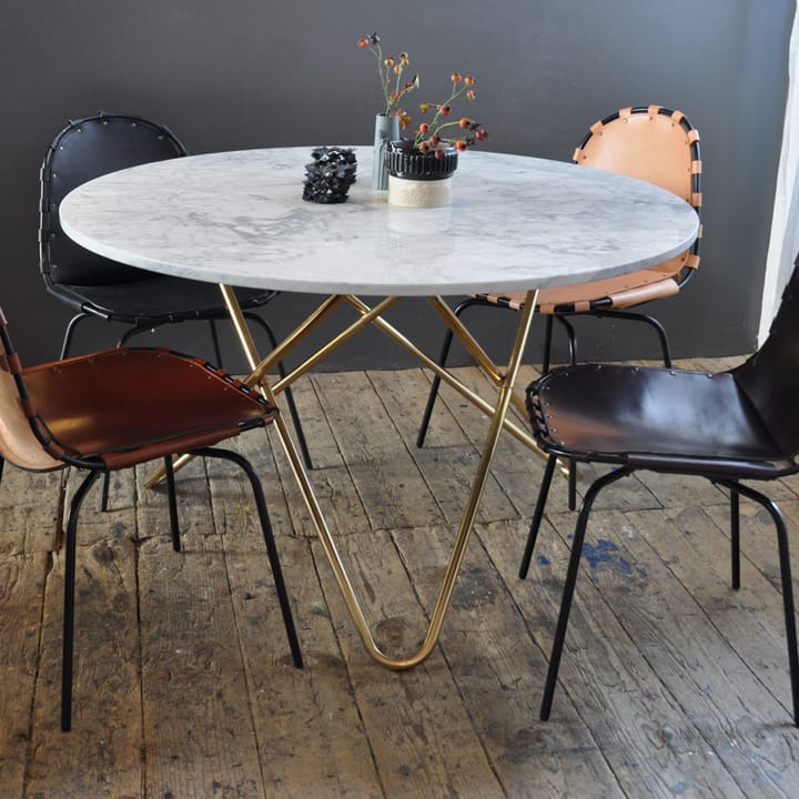 Big O Table spisebord - Marmor carrara, rustfritt stativ - OX Denmarq