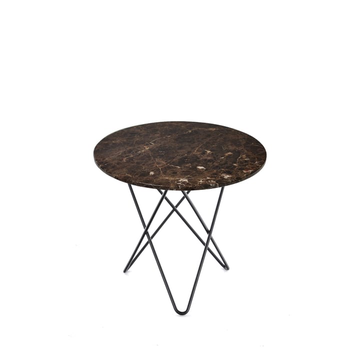 Mini O Table salongbord - marmor brun, sortlakkert stativ - OX Denmarq
