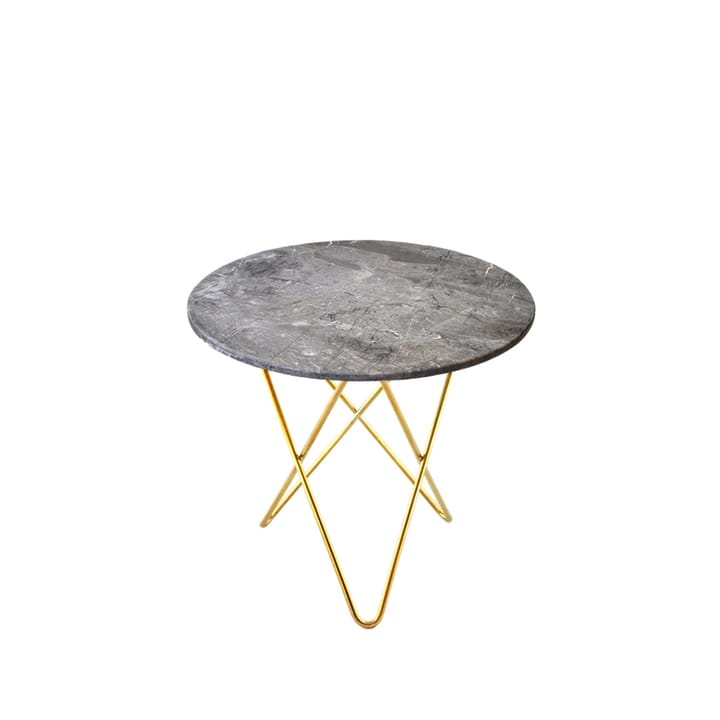 Mini O Table salongbord - Marmor grå, messingstativ - OX Denmarq