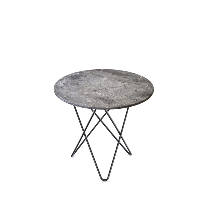Mini O Table salongbord - marmor grå, sortlakkert stativ - OX Denmarq