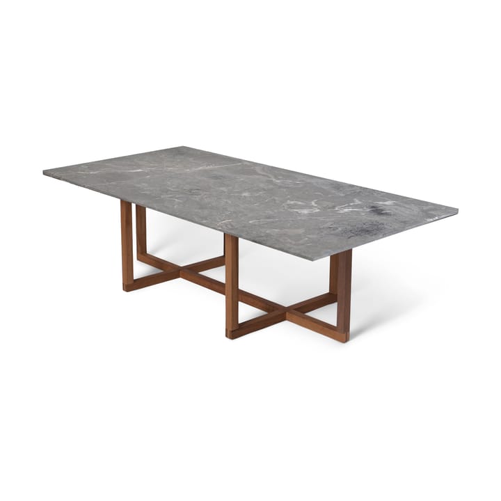 Ninety sofabord 60x120 cm, smoked oak understell - Grå marmor - OX Denmarq