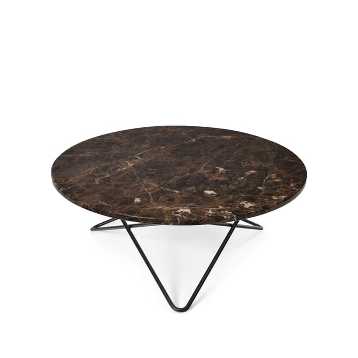O Table salongbord - marmor brun, sortlakkert stativ - OX Denmarq