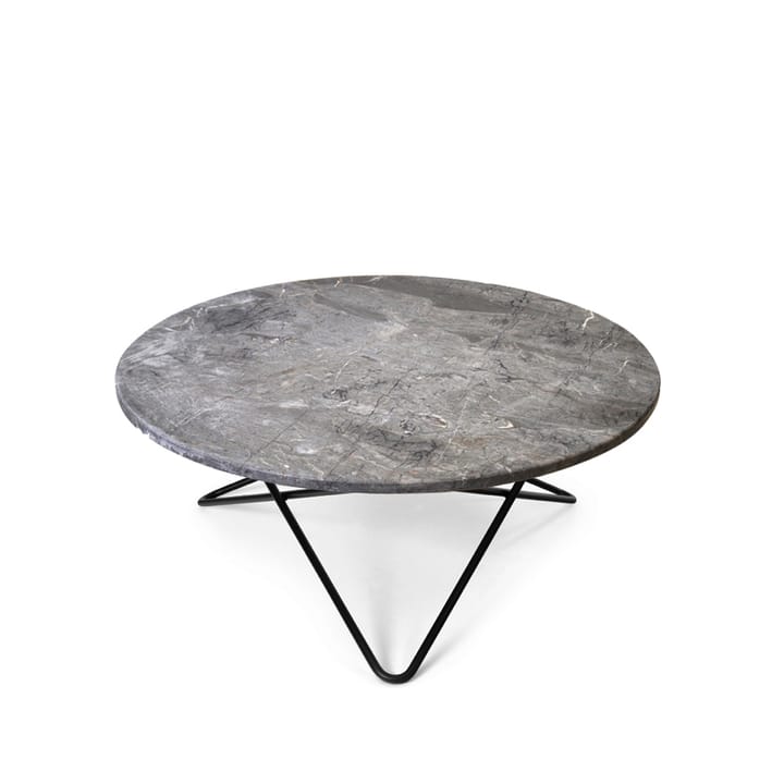 O Table salongbord - Marmor grå, sortlakkert stativ - OX Denmarq