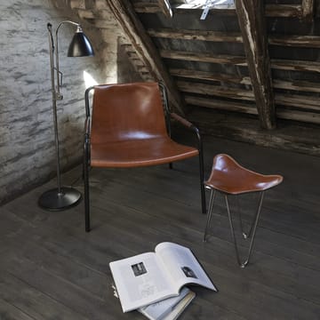 September loungestol - skinn natur, sortlakkert stålstativ - OX Denmarq
