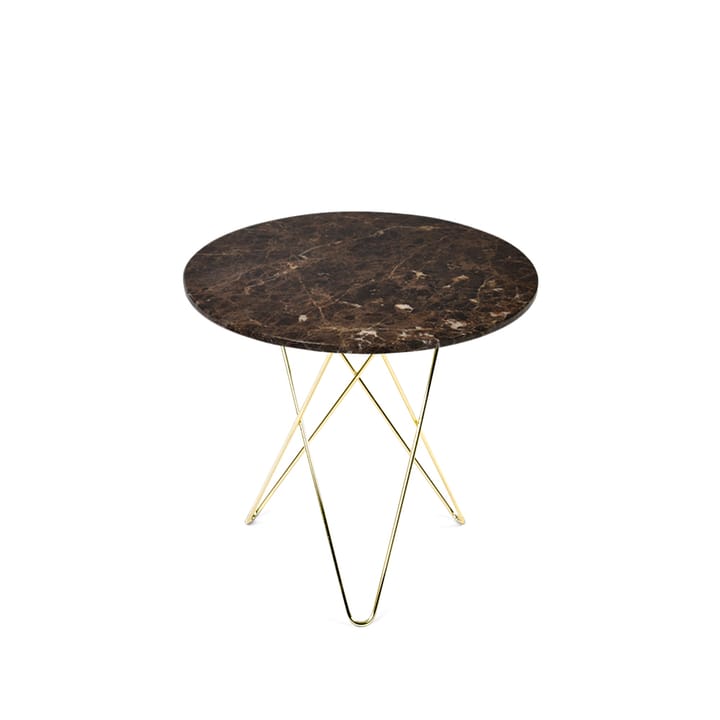 Tall Mini O Table salongbord - marmor brun, messingstativ - OX Denmarq