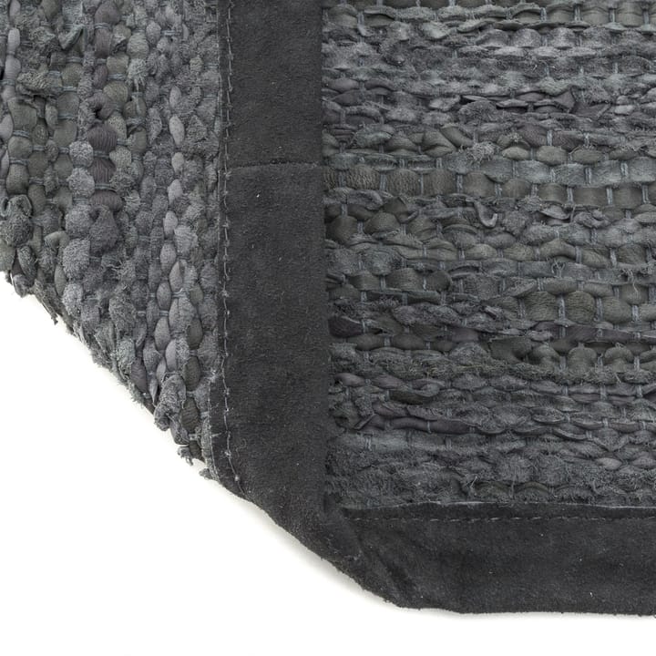 Leather gulvteppe 60x90 cm - dark grey (mørkegrå) - Rug Solid