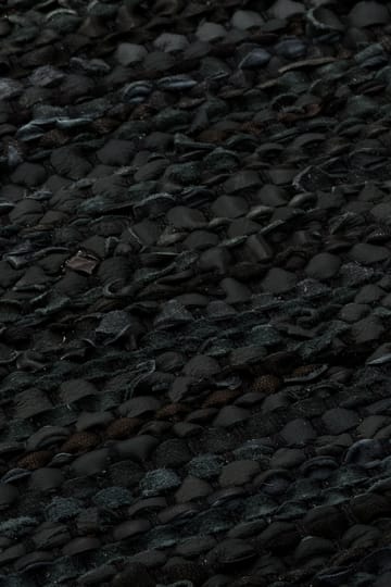 Leather gulvteppe 65x135 cm - black (svart) - Rug Solid