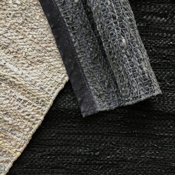 Leather gulvteppe 75x200 cm - dark grey (mørkegrå) - Rug Solid