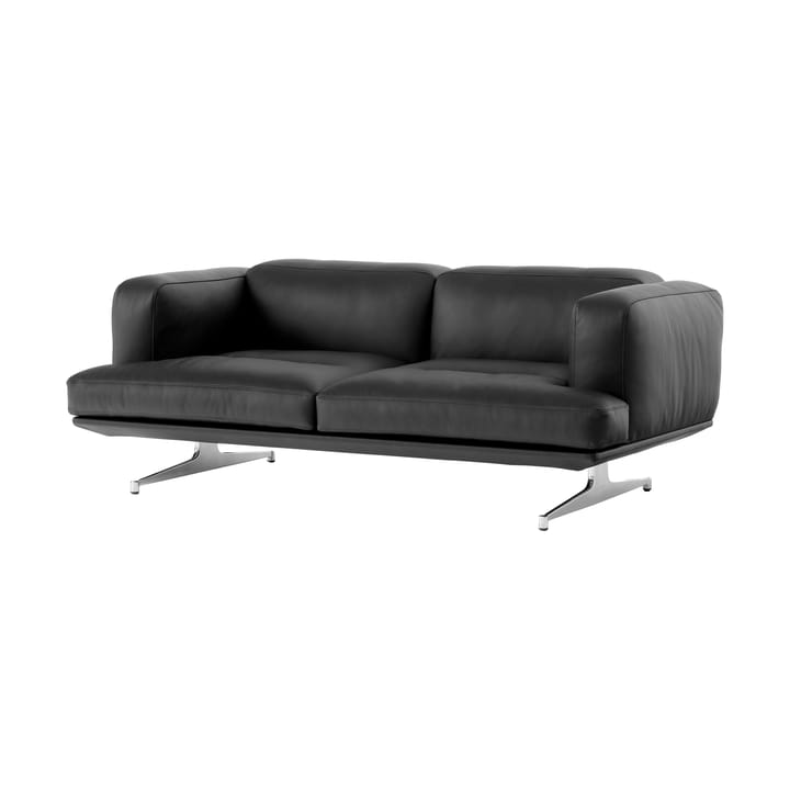 Inland AV22 sofa 2-seters - Noble sort skinn-polished aluminium - &Tradition