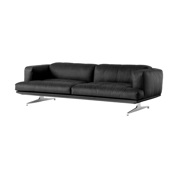 Inland AV23 3-seters sofa - Noble sort skinn-polished aluminium - &Tradition