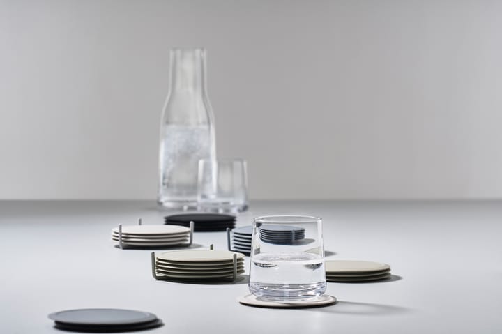 Singles glassunderlag 6-pack med beholder - Warm Grey - Zone Denmark